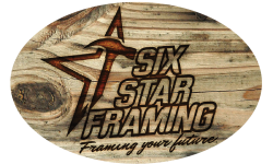 six star oval wood logo